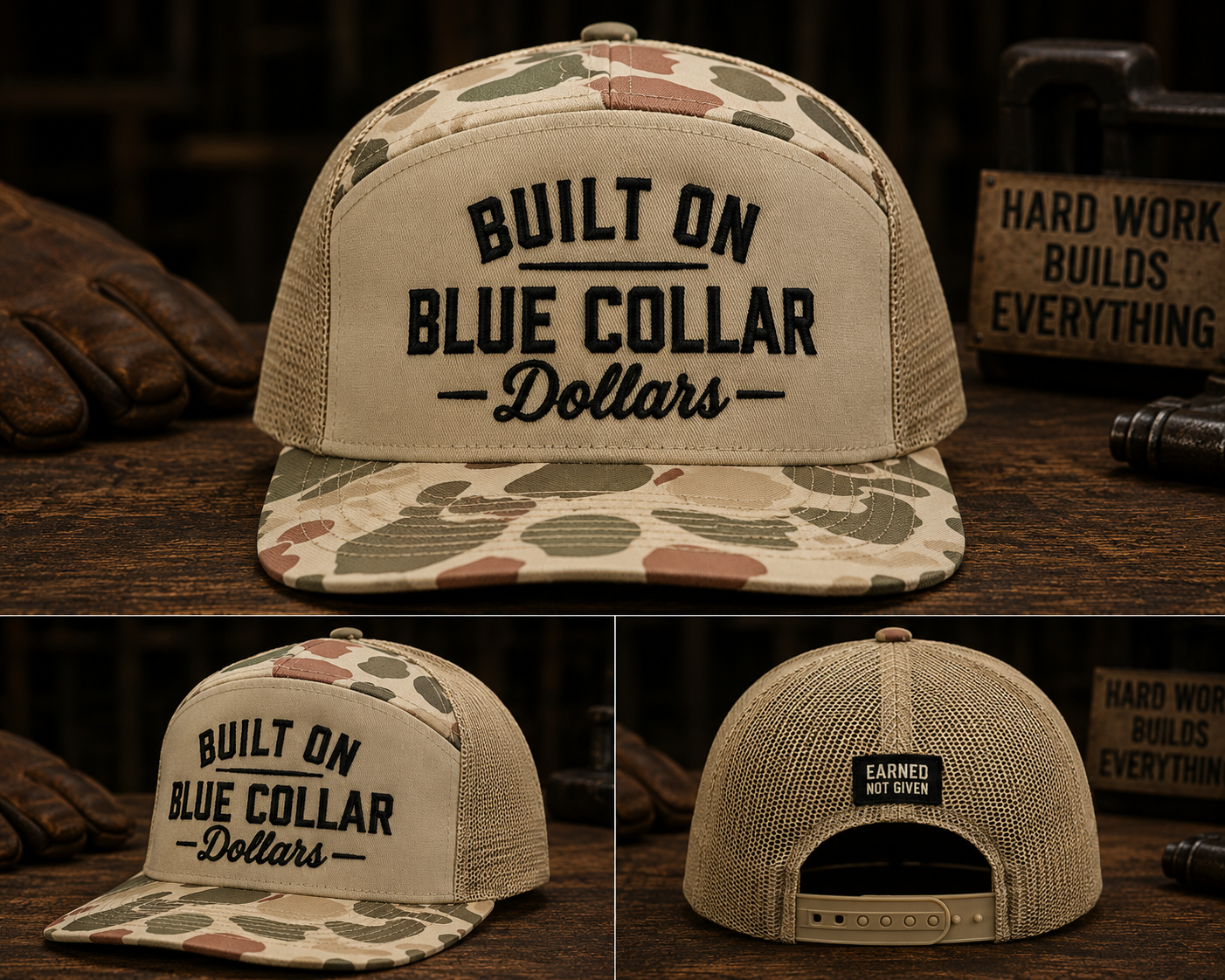 Blue collar hat